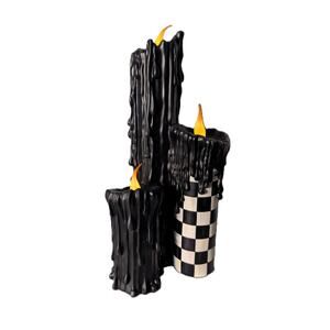 MacKenzie Childs Courtly Check Melting Candle Cluster 17” Tall Battery Operated